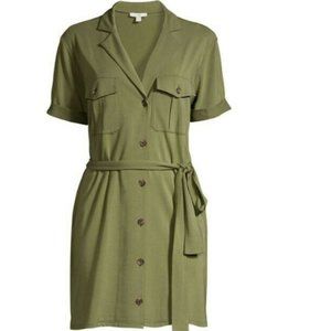 Joie Olive Green Utility Shirt Dress W/ Belt (Size S)